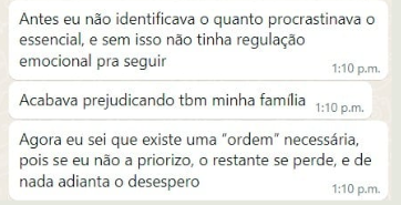 Depoimento de aluna