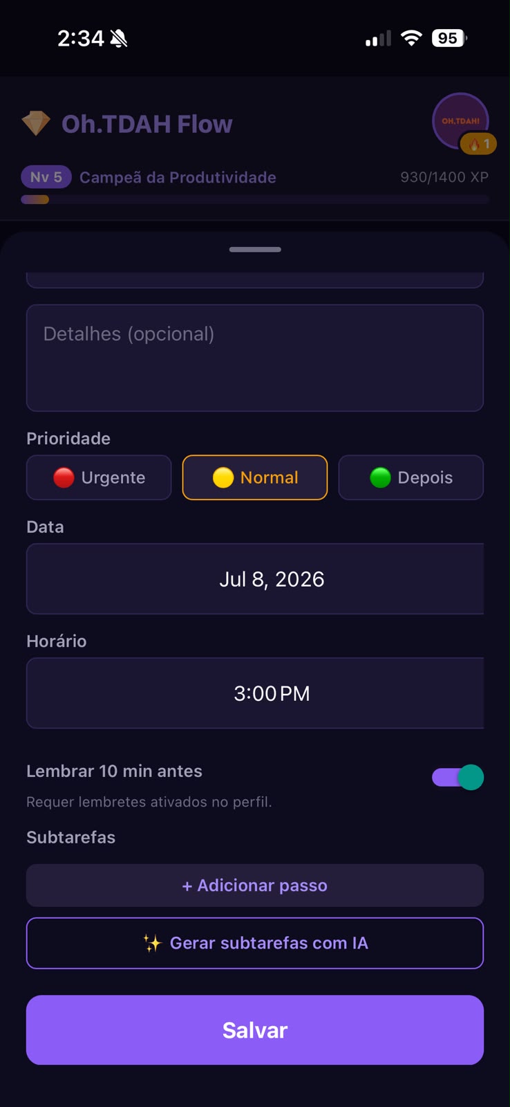 Gerar subtarefas com IA